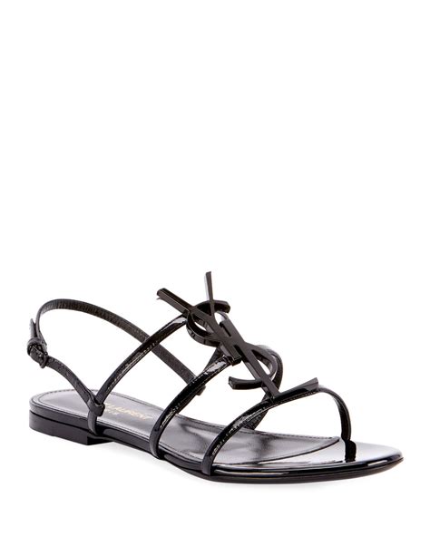 ysl cassandre leather sandals|yves Saint Laurent flat sandals.